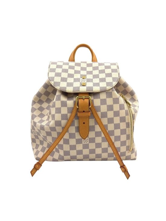 Louis Vuitton Sperone Damier Azur Leather White Light Brown Backpack Gold main image 12